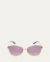 Cartier Panther Metal Butterfly Sunglasses In Smooth Golden Finish