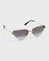Cartier Panther Metal Cat-eye Sunglasses In Brown