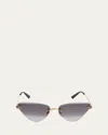 Cartier Panther Metal Cat-eye Sunglasses In Smooth Golden Finish