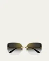 Cartier Panther Rimless Metal Alloy Butterfly Sunglasses In Smooth Golden Finish