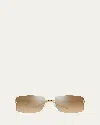 Cartier Panther Rimless Rectangle Metal Sunglasses In Gold