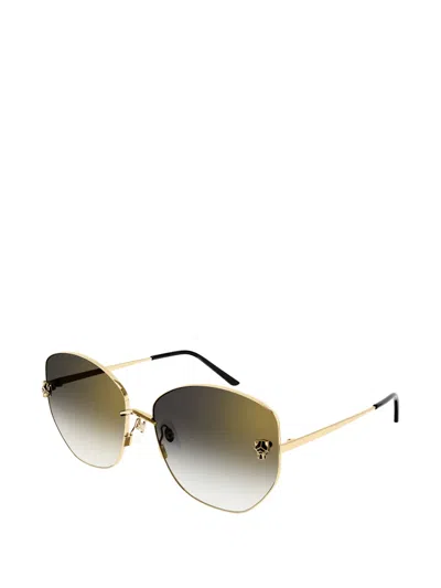 Cartier Panther-detail Sunglasses In Multi