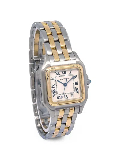 Pre-owned Cartier Panthère 2-row 26mm Watch In Neutrals