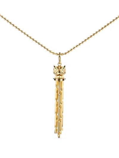 Pre-owned Cartier Panthère Ball-chain Necklace In Gold