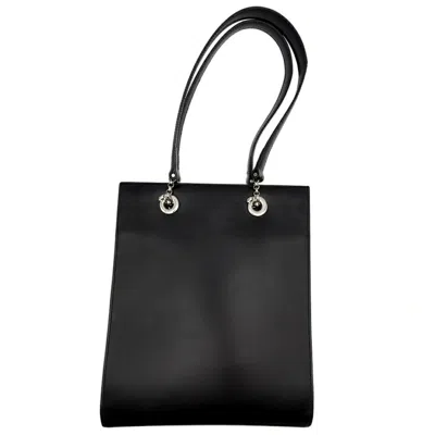 Pre-owned Cartier Panthère Black Leather Shoulder Bag Tote Bag ()