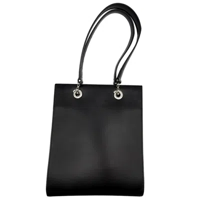 Pre-owned Cartier Panthère Black Leather Shoulder Bag Tote Bag ()