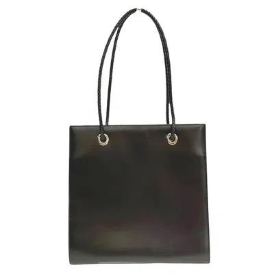 Pre-owned Cartier Panthère Black Leather Tote Bag ()