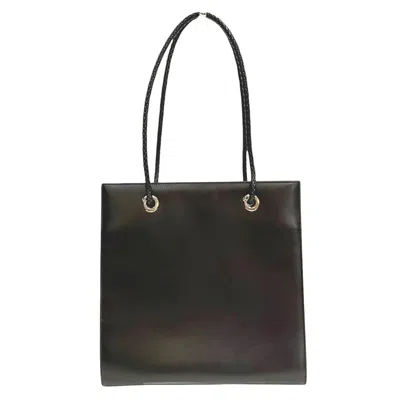 Pre-owned Cartier Panthère Black Leather Tote Bag ()