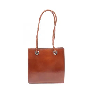 Pre-owned Cartier Panthère Brown Leather Tote Bag ()