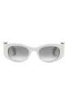 Cartier Panthère C Rectangle-frame Sunglasses In 白色