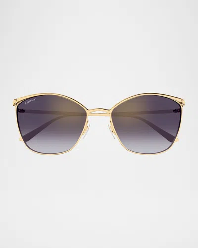 CARTIER PANTHÈRE CAT-EYE METAL SUNGLASSES