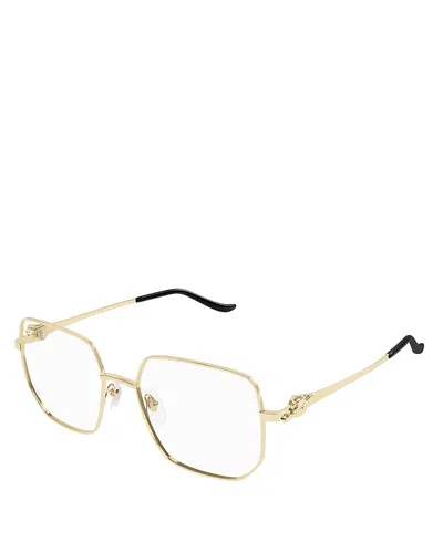 CARTIER PANTHERE CLASSIC 24K GOLD PLATED SQUARED EYE GLASSES, 55MM