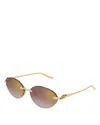 Cartier Panthere Classic Oval Sunglasses, 58mm In Brown