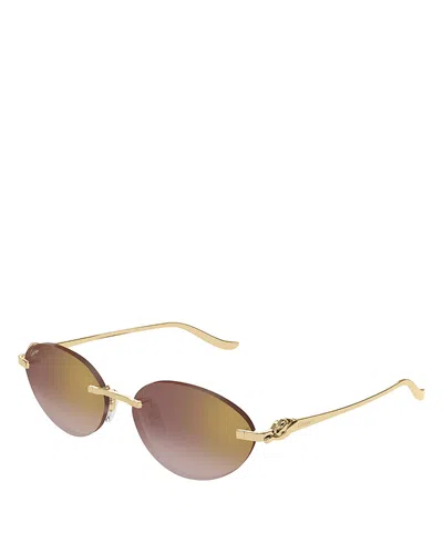 Cartier Panthere Classic Oval Sunglasses, 58mm In Brown