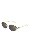 Cartier Panthere Classic Oval Sunglasses, 58mm In Gold/gray Gradient
