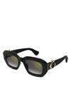 Cartier Acetate Rectangle Sunglasses In Black