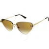 Cartier Panthere De  Brown Gradient Gold Flash Cat Eye Ladies Sunglasses Ct0399s 003 62