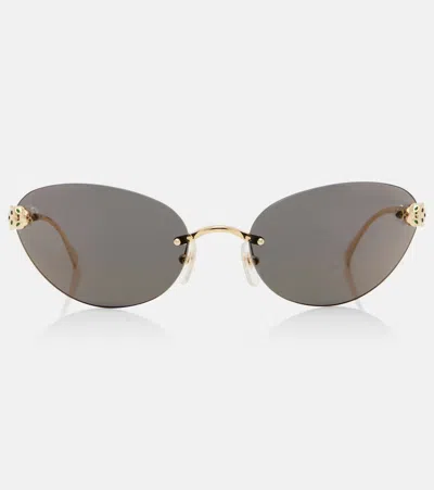 Cartier Panthère De  Cat-eye Sunglasses In Gold