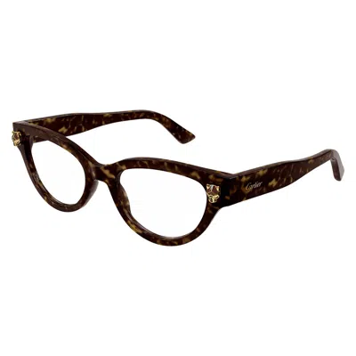 Cartier Panthere De  Demo Cat Eye Ladies Eyeglasses Ct0372o 002 52