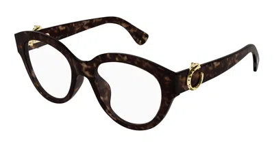 Cartier Panthere De  Demo Oval Ladies Eyeglasses Ct0567o 002 51 In Orange
