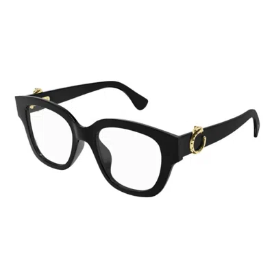 Cartier Panthere De  Demo Square Ladies Eyeglasses Ct0566o 005 53 In Pink