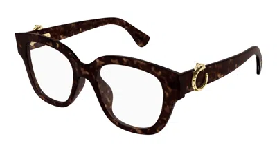 Cartier Panthere De  Demo Square Ladies Eyeglasses Ct0566o 006 53 In Pattern