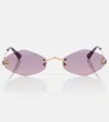 Cartier Panthère De  Geometric Sunglasses In Gold