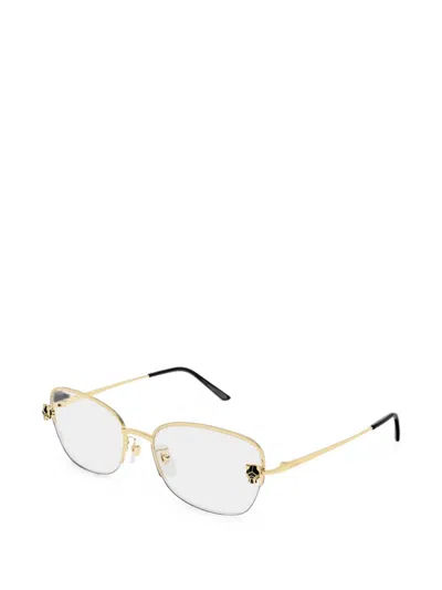 Cartier Panthère De  Geometric-frame Glasses In Gold