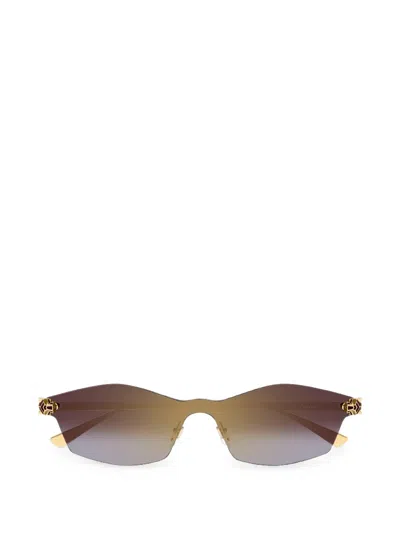 Cartier Panthère De  Geometric-frame Sunglasses In Brown