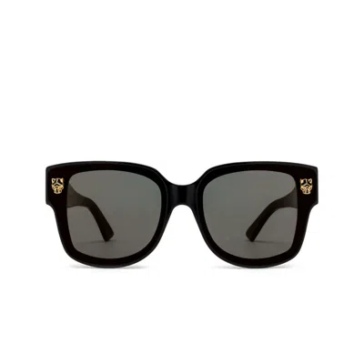 Cartier Panthere De  Grey Square Ladies Sunglasses Ct0357sa 001 63 In Black