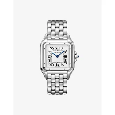 Cartier Panthère De  Large Steel Quartz Watch 31mm In Metallic