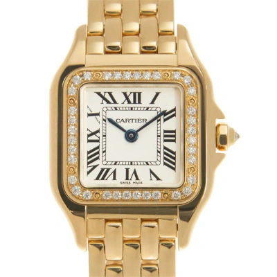 Cartier Panthere De  Quartz Diamond White Dial Ladies Watch Wjpn0015 In Gold