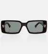 Cartier Embellished Square Sunglasses In Black/grey