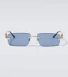 Cartier Panthère De  Rectangular Sunglasses In Blau