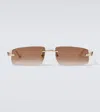 Cartier Panthère De  Rectangular Sunglasses In Gold