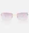 Cartier Panthère De  Rectangular Sunglasses In Pink