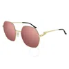 Cartier Panthere De  Red Geometric Ladies Sunglasses Ct0267s 003 58 In Yellow