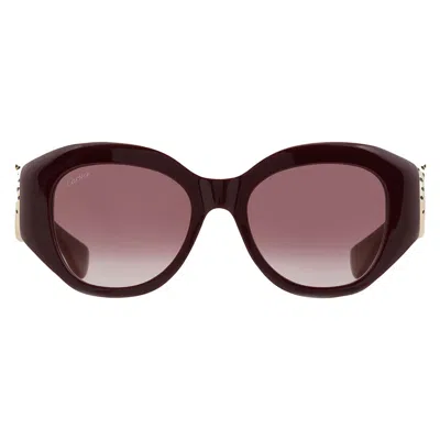 Cartier Panthere De  Red Multi Treatment Butterfly Ladies Sunglasses Ct0502s 004 53 In Brown