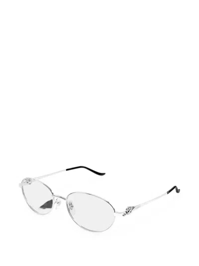 Cartier Panthère De  Round-frame Glasses In Metallic