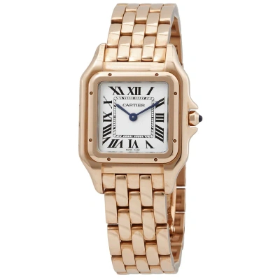 Cartier Panthere De  Silver Dial 18kt Pink Gold Ladies Watch Wgpn0007