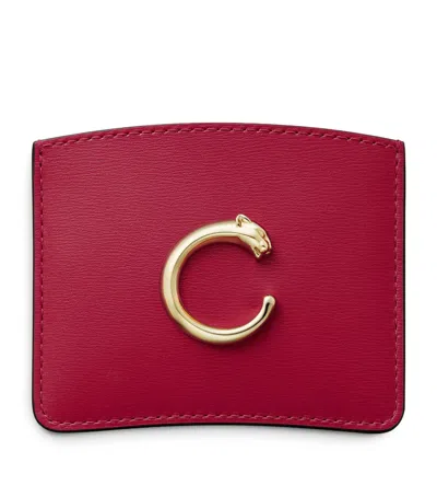 Cartier Panthère De  Simple Card Holder In Brown