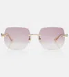 Cartier Rectangular Sunglasses In Pink