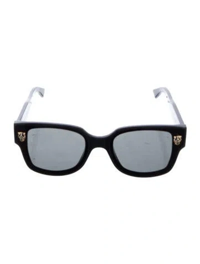 Pre-owned Cartier Panthere De  Square Sunglasses In Black