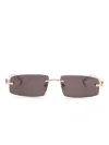 Cartier Panthère Sunglasses In Gold