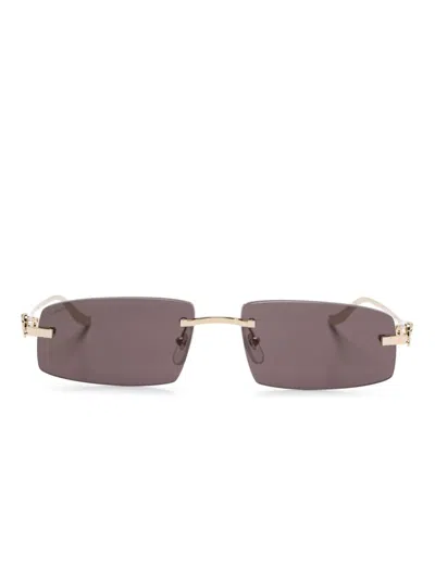 Cartier Panthère Sunglasses In Gold