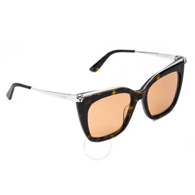 Cartier Panthere De  Violet Cat Eye Ladies Sunglasses Ct0030s 002 53