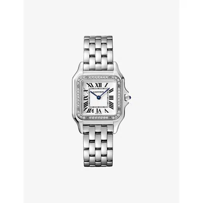 Cartier Trouserhère De  Watch Medium Steel And 0.28ct Brilliant-cut Diamond Quartz Watch
