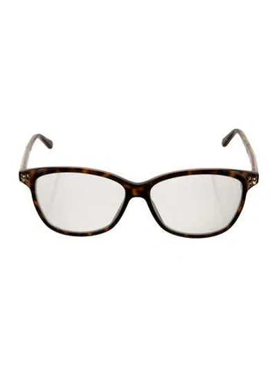 Pre-owned Cartier Panthere De Demo Square Eyeglasses In Brown