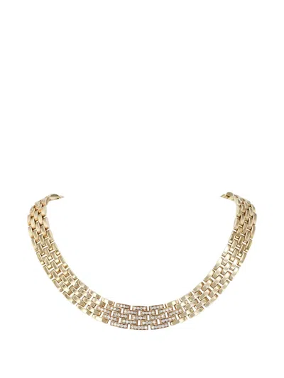 Pre-owned Cartier Panthère Diamond Necklace In Gold