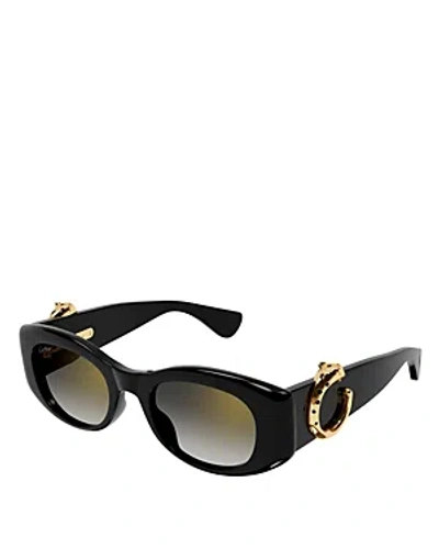 Cartier Panthere Evolution Cat Eye Sunglasses, 51mm In Black